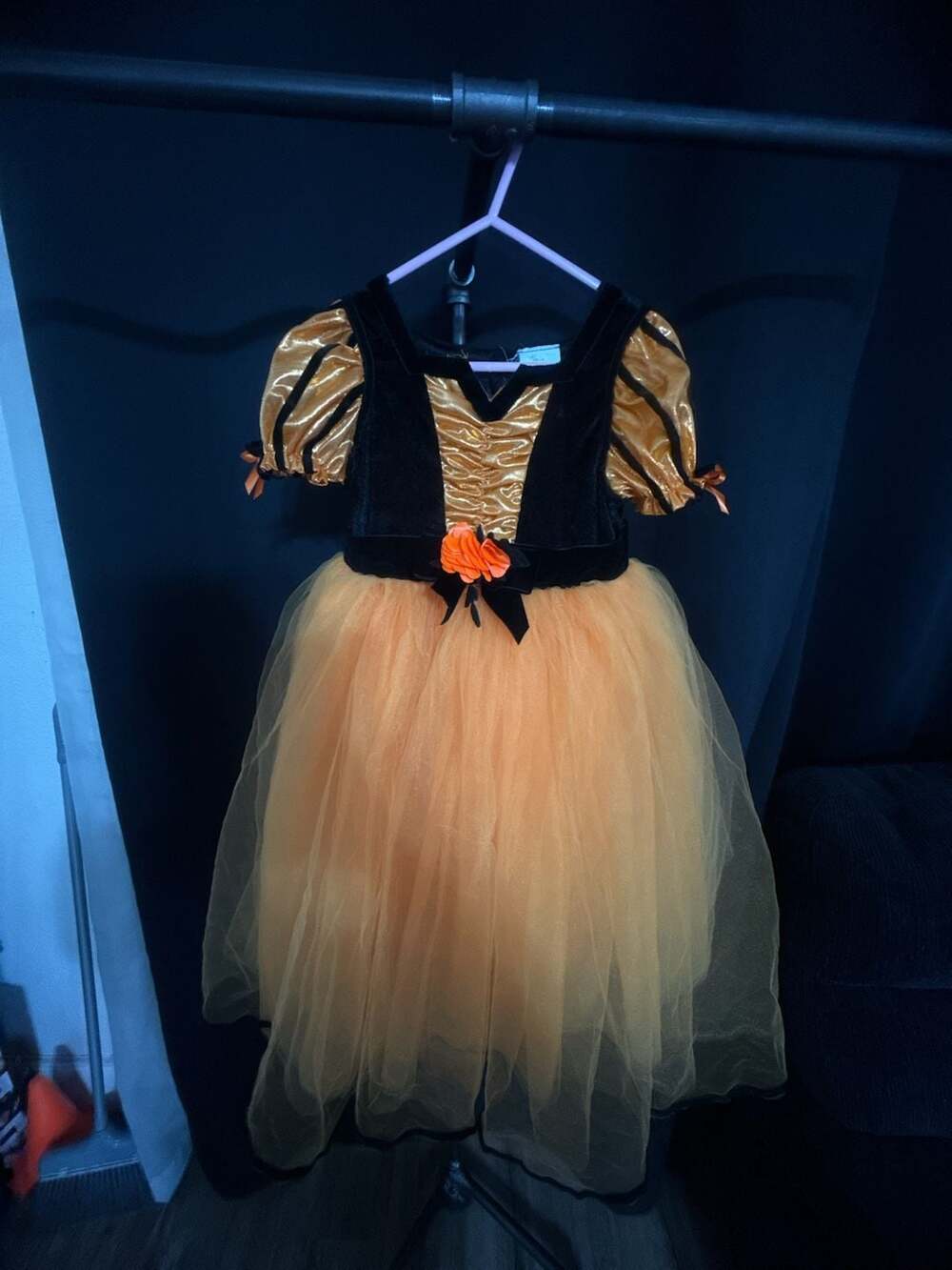 Hyde and Eek Halloween Witch Costume Dress Orange Black 2T-3T